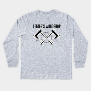 Legiers Woodshop - Minimalist Dark Kids Long Sleeve T-Shirt